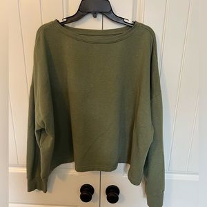 Ladies Cropped Sweatshirt. Green XXL